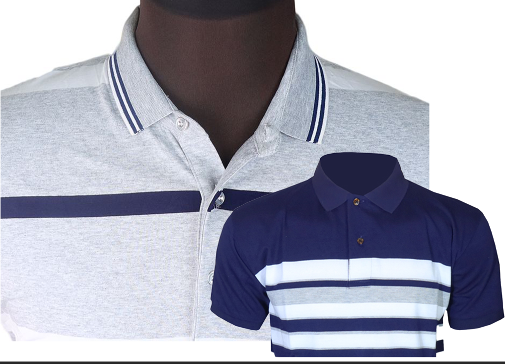 Upgrade Your wardrobe With Stylish 2-In-1 Men's Polo Shirt Pack Featuring Bold Horizontal Stripes. Perfectly Combining Casual Elegance And Comfort,  Men's T-Shirt Made From High-Quality Cotton