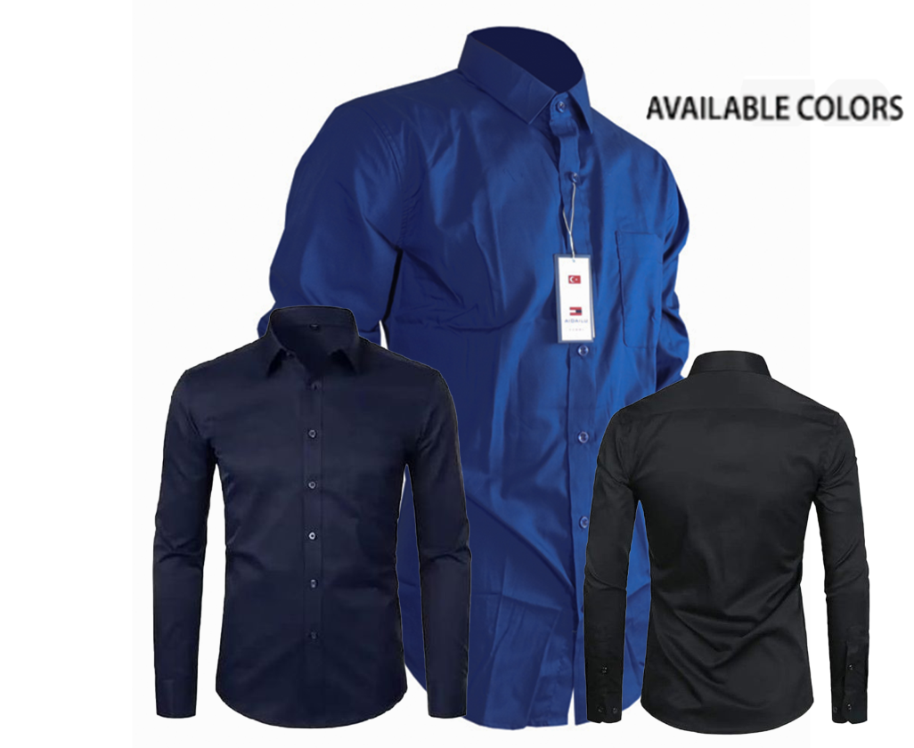 Aidailu Men's Clothes Black And Navy Men Official shirt Long-sleeved Casual Wear Classic Collar Men Shirt Tops For Adults