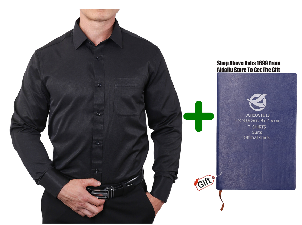 Upgrade Your wardrobe With Aidailu Men's Official Shirt Professional Wear Classic Long-Sleeve Button-down Shirt, Available In Elegant Black And Navy Colors. Designed For Both Style And Comfort