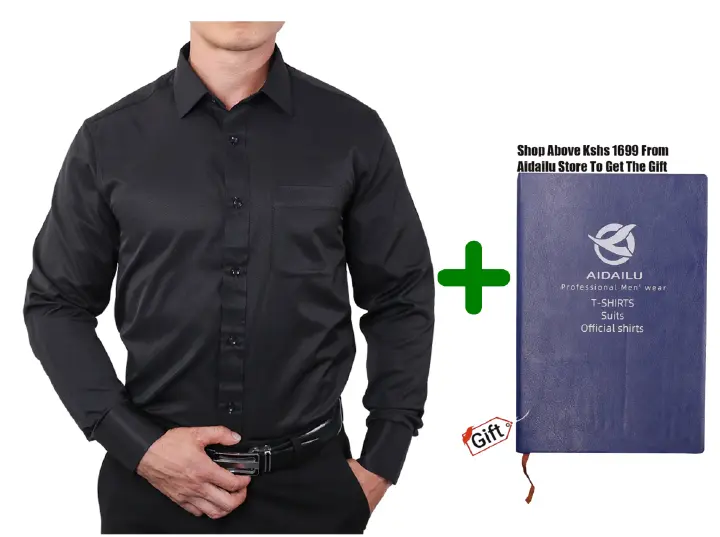 Upgrade Your wardrobe With Aidailu Men's Official Shirt Professional Wear Classic Long-Sleeve Button-down Shirt, Available In Elegant Black And Navy Colors. Designed For Both Style And Comfort