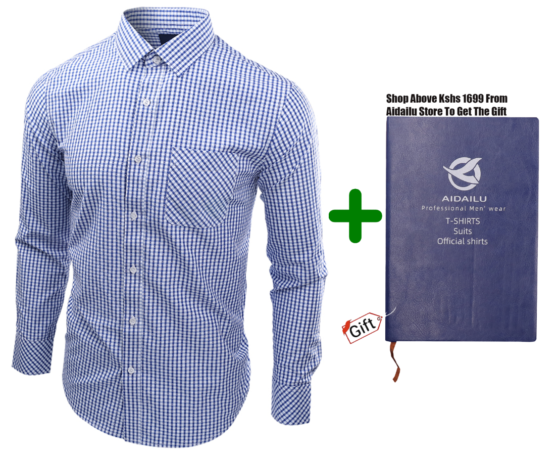 Men’s Official Shirt Classic Checkered Long-Sleeve Shirt. This Stylish Checkered Shirt Is Designed For The Modern Man Who Values Both Comfort And Sophistication Ideal For Both Casual And Semi-Formal O