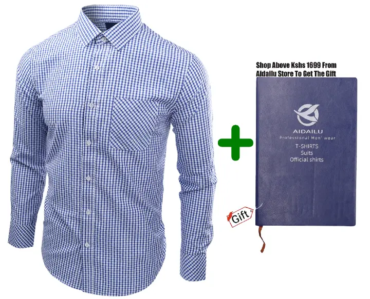 Men’s Official Shirt Classic Checkered Long-Sleeve Shirt. This Stylish Checkered Shirt Is Designed For The Modern Man Who Values Both Comfort And Sophistication Ideal For Both Casual And Semi-Formal O