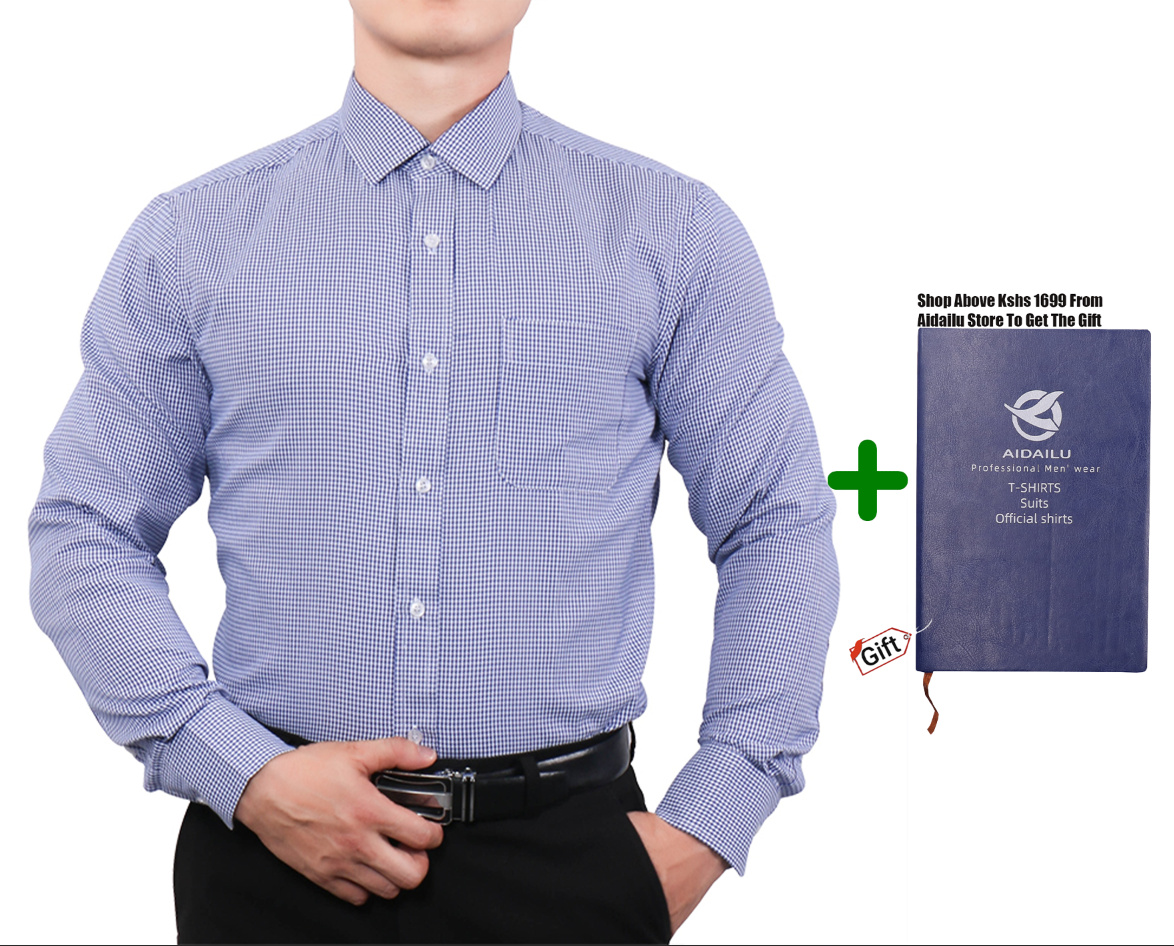 Fashion Casual Men's Official Shirt Perfect For Professional And Semi-Formal Occasions That Combines Elegance And Functionality, Featuring A Tailored Fit, A Button-Down Front, And A Subtle Checkered P