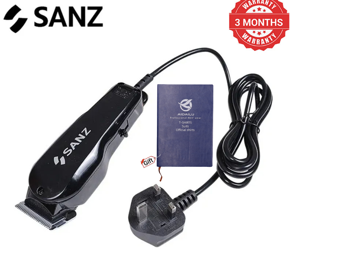 Elevate Your Grooming Routine With The SANZ 2800 Classic Design Professional Electric Hair Clipper & Trimmer Shaving Machine Machine Hair cut Kinyozi Black 15w, Built For Precision, Durability, And Ea