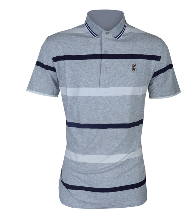 Men Shirt Stripe Polo T-shirts Casual Fashion Men Tops Fashion Plaid Shirt 2024 Casual Short Sleeve Cotton Shirts Tops for Man Summer Clothing Embroidery Casual Tops White Striped