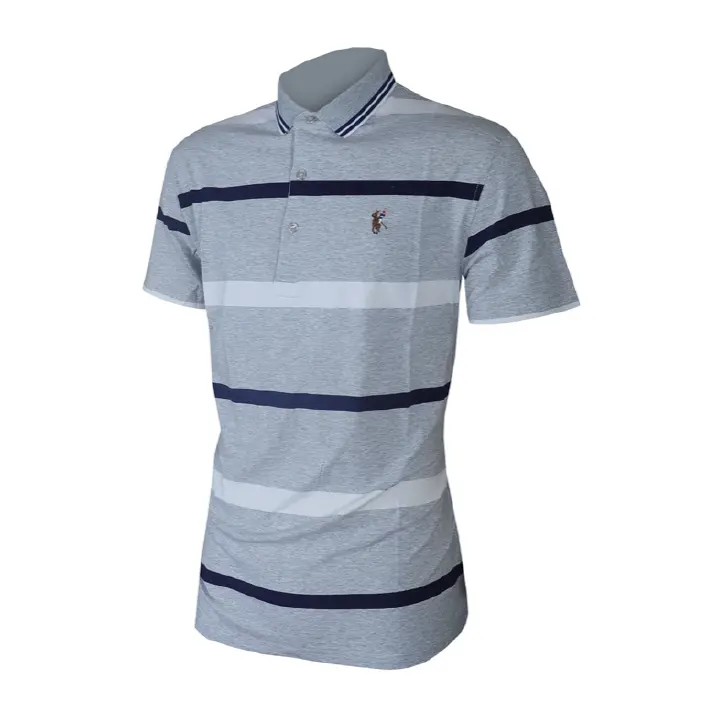 Men Shirt Stripe Polo T-shirts Casual Fashion Men Tops Fashion Plaid Shirt 2024 Casual Short Sleeve Cotton Shirts Tops for Man Summer Clothing Embroidery Casual Tops White Striped