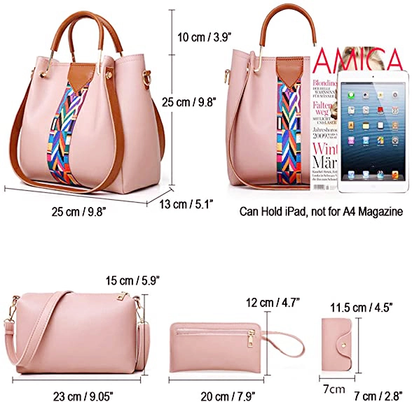 4 Sets/PCS Bags Handbags For Ladies. Women Bags, Lady Bags, Purse, Clutch, Shoulder Bags, Lady Purse Wallet. Fashion multi-piece women's bag handbags, shoulder crossbody bag. Waterproof Bags.
