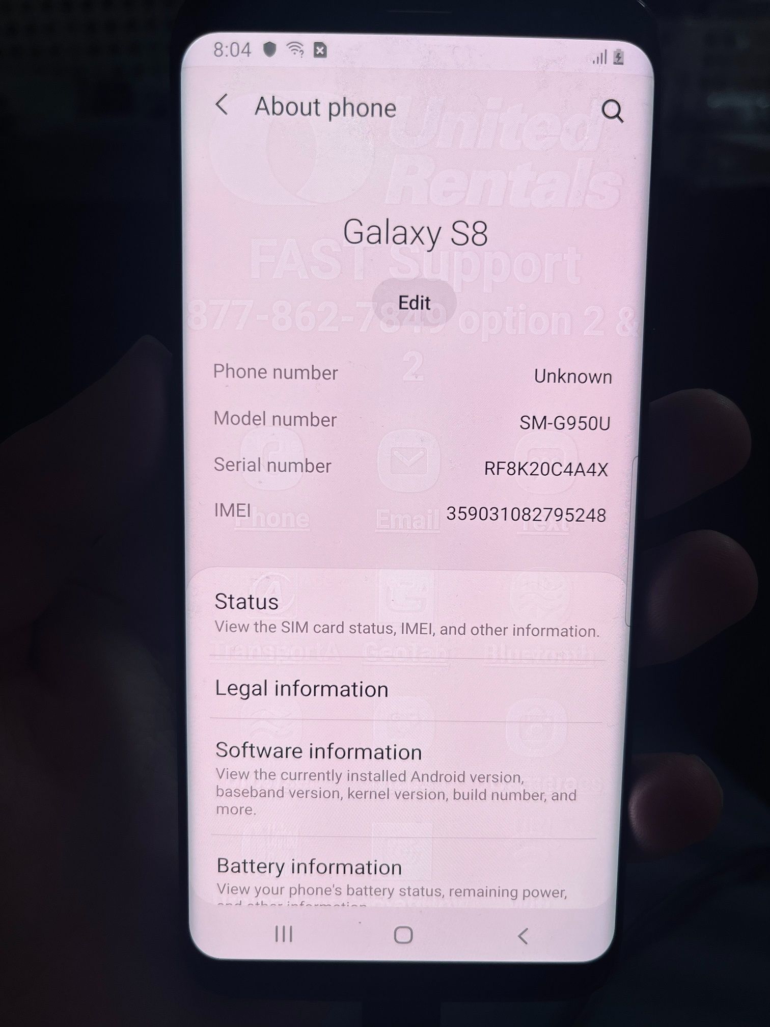 Refurbished Samsung Galaxy S8 G950 64GB 5.8inches Smartphone Original Single SIM 4GB LET Cellphone Condition C (random color)
