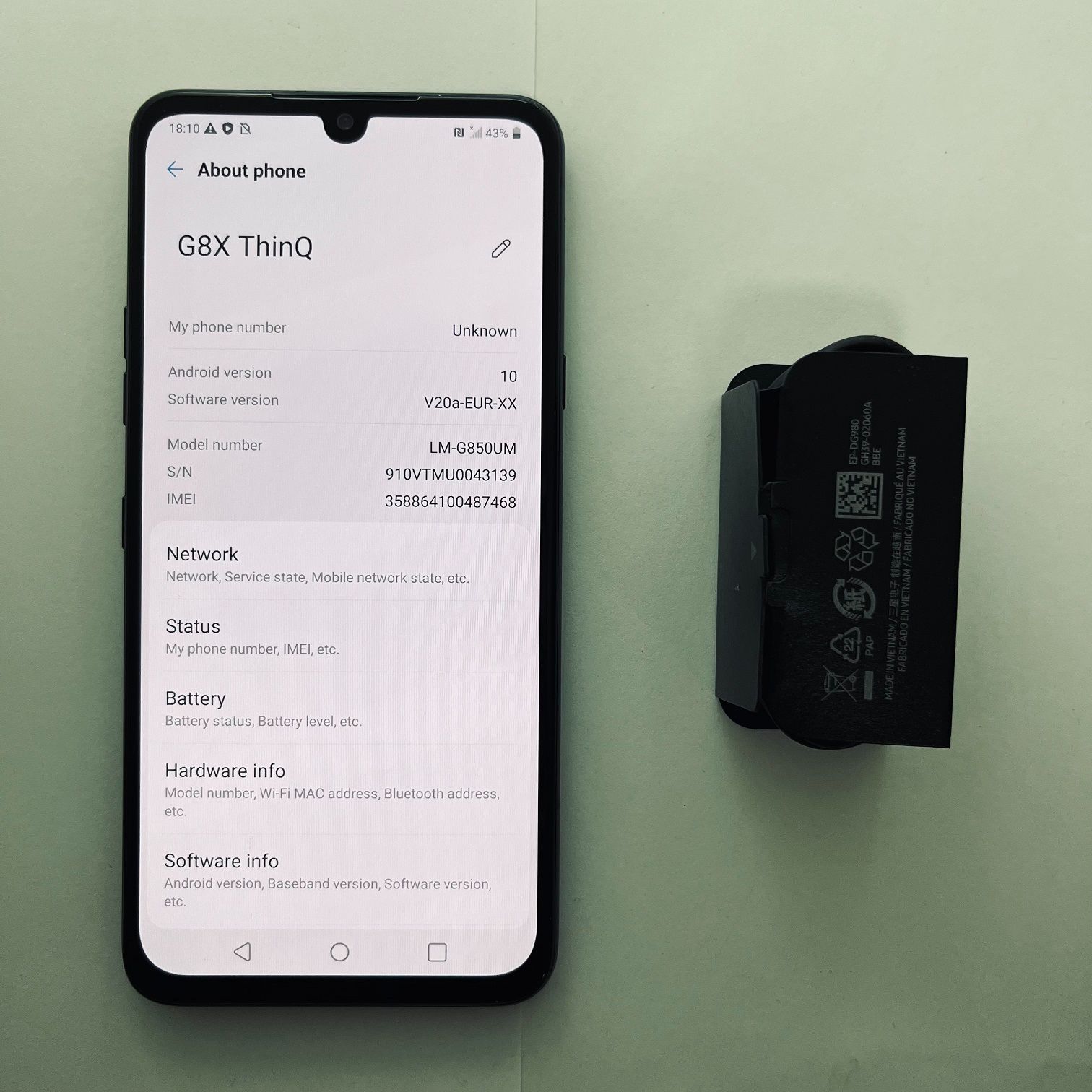 Original Refurbished LG G8X 6GB+128GB 6.2" Original Mobile Phone Smartphone