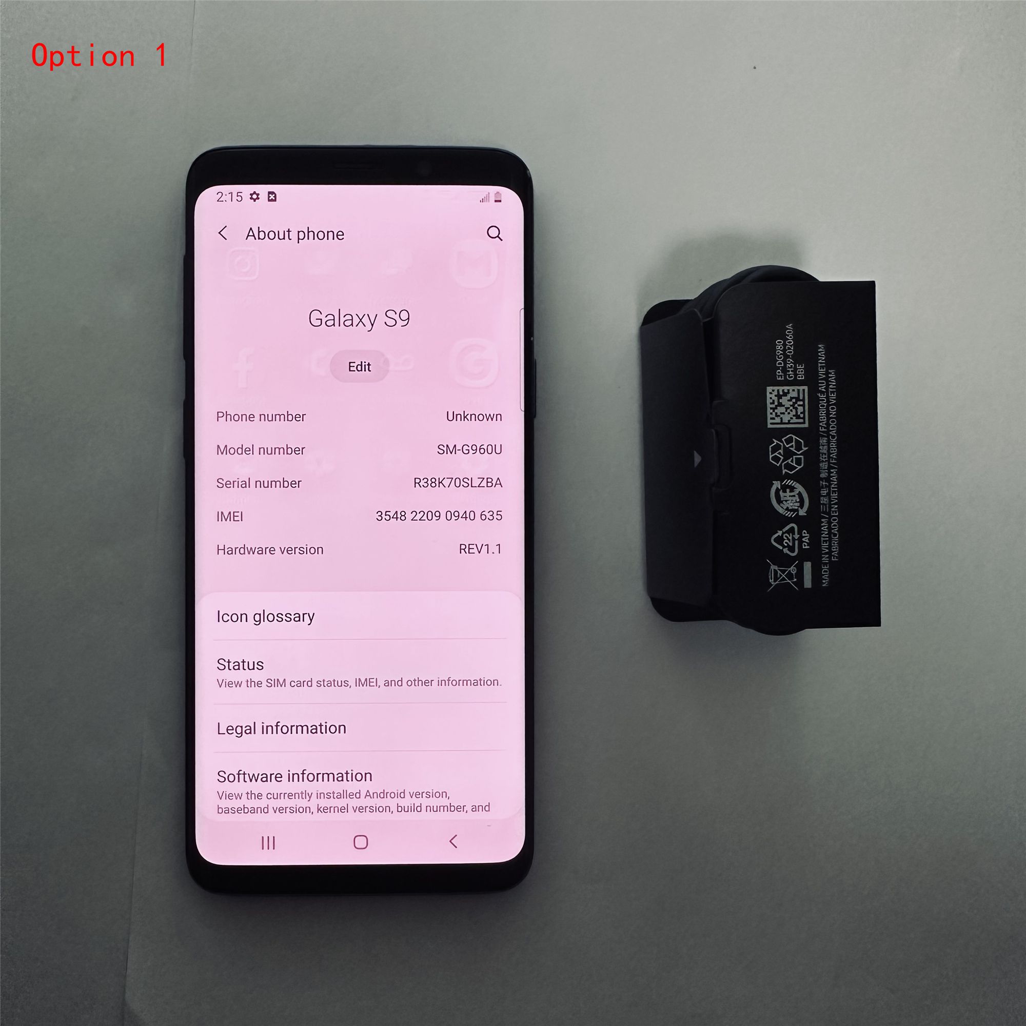 Refurbished Samsung Galaxy S9 G960 Smart Phone ROM 64GB 5.8 Inches 12MP + 8MP 4G Original Cellphone Smarphone