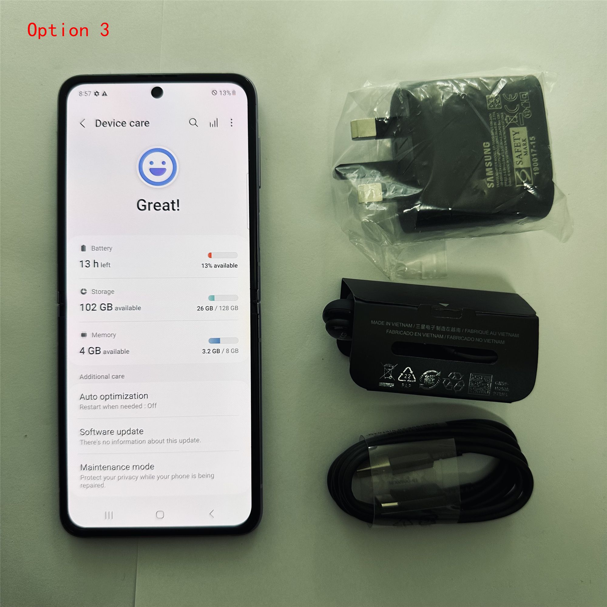 Samsung Galaxy Z Flip3 Refurbished Phone 5G 256GB / 128GB ROM 8GB RAM 6.7" + 1.9" Original Smart Phone