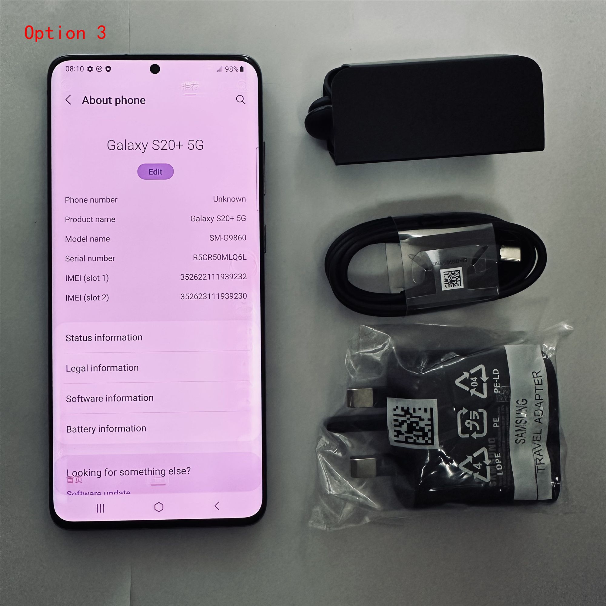 Samsung S20+ S20 Plus Original Refurbished Phone 6.7inches 128GB + 8GB Unlocked Smart Phone 4G LTE Cellphone