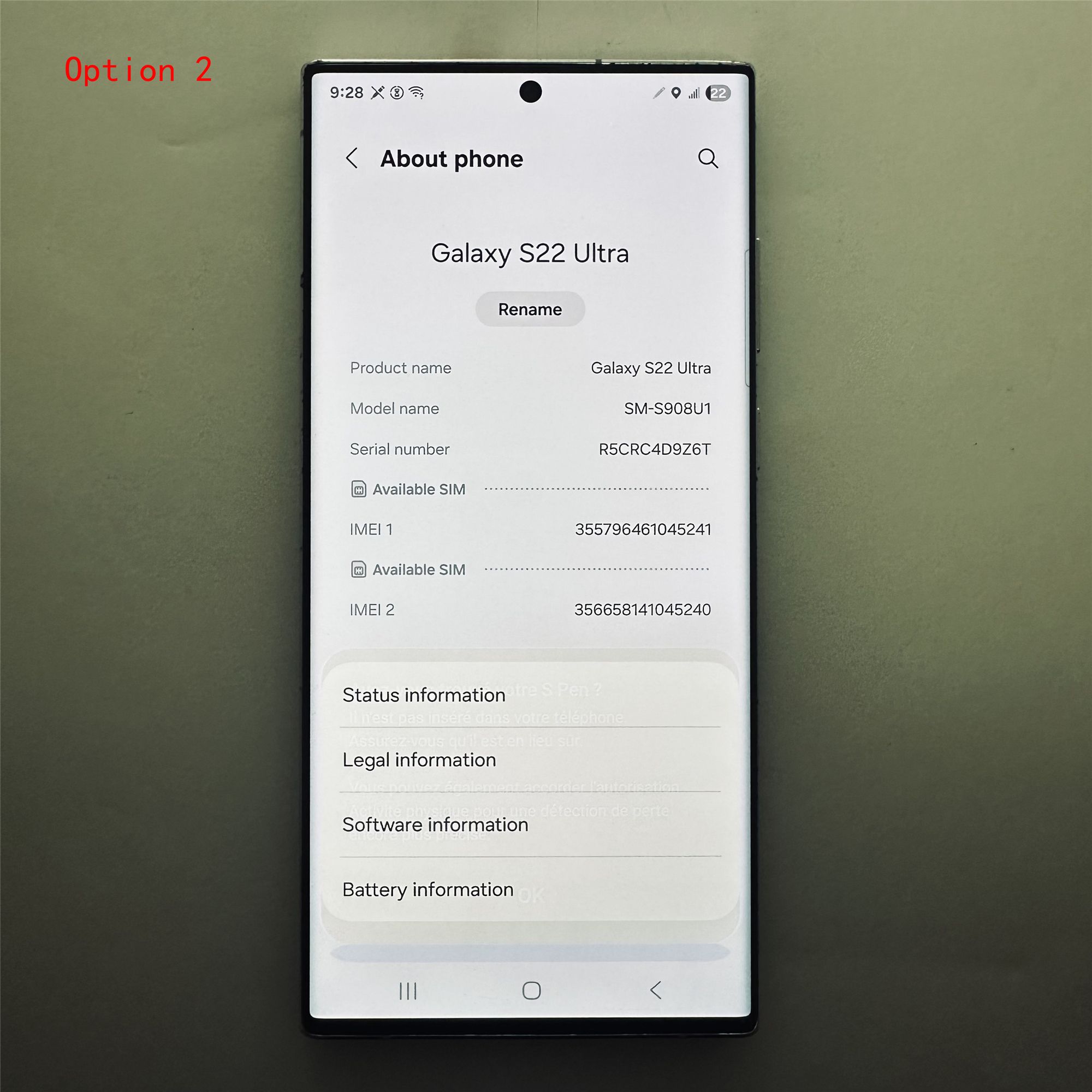 Refurbished Phone Samsung Galaxy S22 Ultra 5G 6.8inch 8GB+128GB dual sim(with esim) 108MP+40MP 5000mah smartphone Samsung S22Ultra