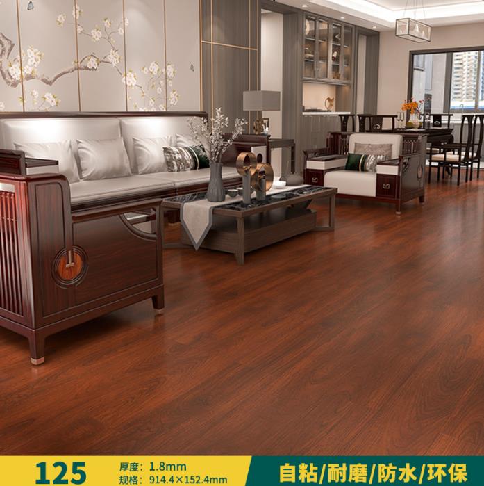 pvc self-adhesive floor pasted thick wear-resistant waterproof rental room refurbished commercial stone plastic red floor leather household