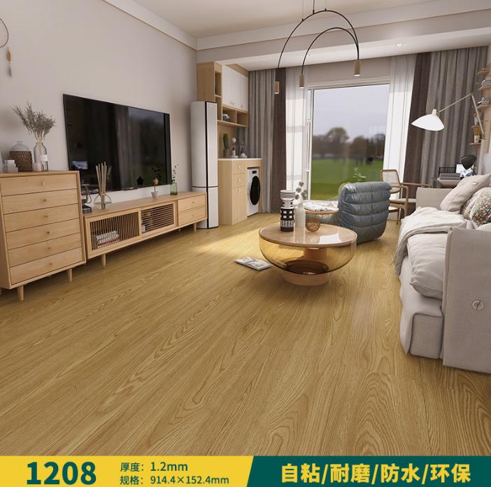 pvc self-adhesive floor pasted thick wear-resistant waterproof rental room refurbished commercial stone plastic red floor leather household