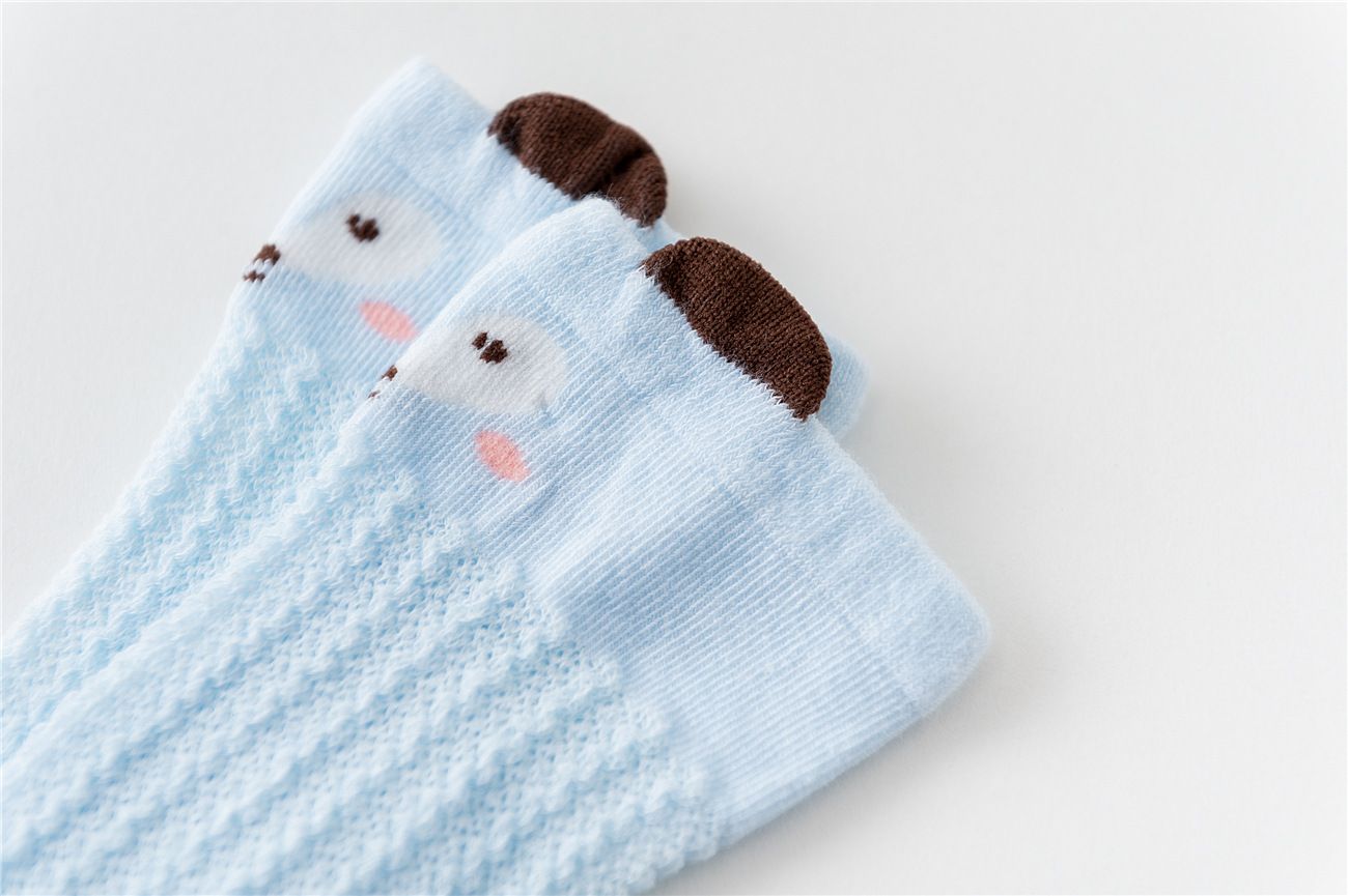 Baby cartoon high knee socks Baby mesh comfort mosquito socks Summer cotton stockings 0-1-3 years old