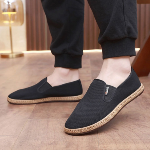 2025 Spring New Beijing Cloth Shoes Men's Cloth Shoes Breathable and Lightweight Pedal Casual Shoes Non-slip Soft Sole Shoes Single Shoes
