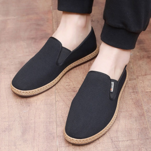 2025 Spring New Beijing Cloth Shoes Men's Cloth Shoes Breathable and Lightweight Pedal Casual Shoes Non-slip Soft Sole Shoes Single Shoes