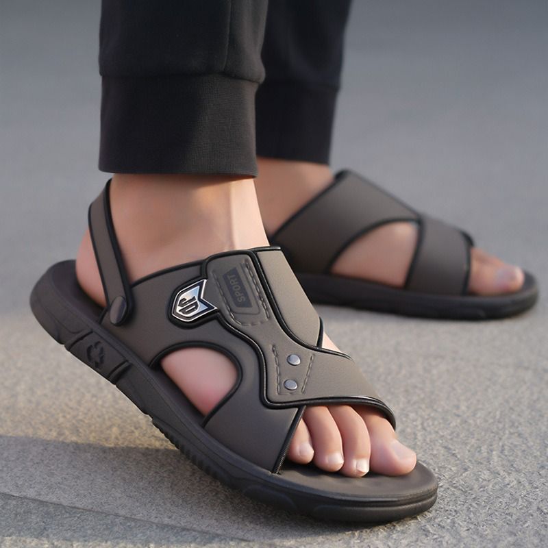 Summer men's PVC classic sandals, soft and stylish home outdoor casual soft-soled sandals