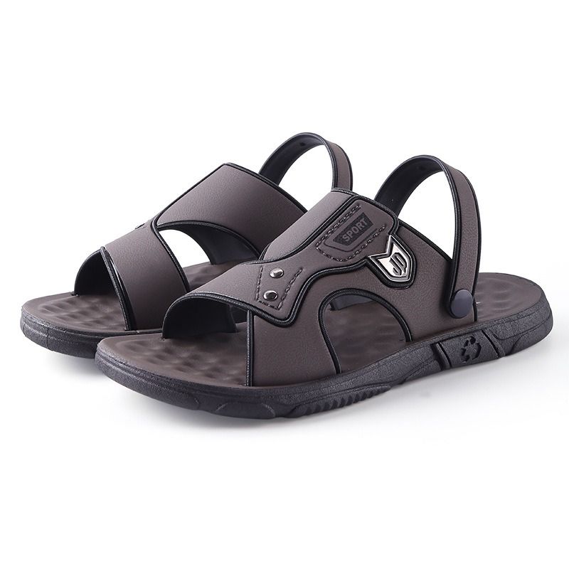 Summer men's PVC classic sandals, soft and stylish home outdoor casual soft-soled sandals