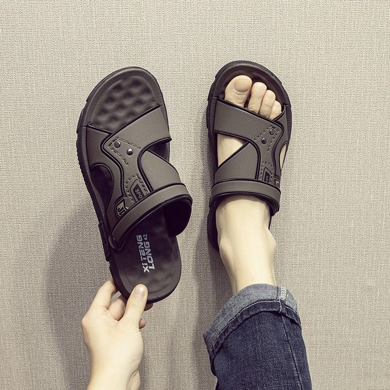 Summer men's PVC classic sandals, soft and stylish home outdoor casual soft-soled sandals