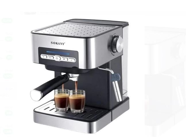 SOKANY 15 Bar Espresso Coffee Machine Large Electric Breakfast Coffe Maker Cappuccino Semi Automatic 1.6L ,800w commercial Coffee maker with Steam Wand