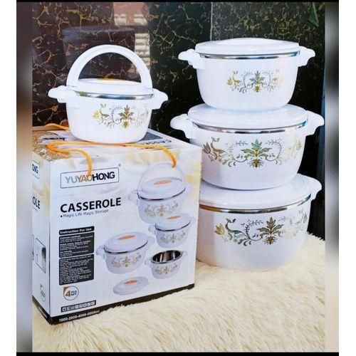 4pcs of Casserole Hotpots Food Warmer Hot Pot, Serving Dishes Serveware Set 1000, 2000, 4000 and 6000ML