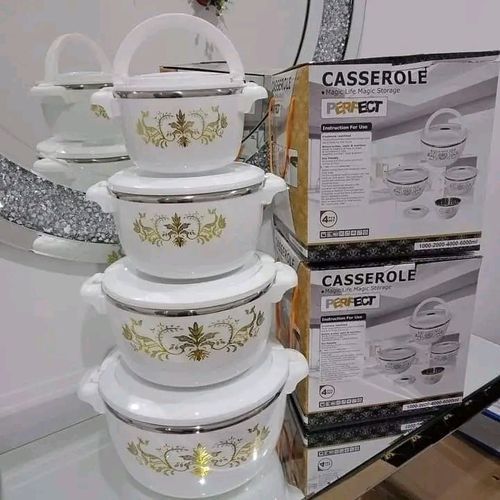 4pcs of Casserole Hotpots Food Warmer Hot Pot, Serving Dishes Serveware Set 1000, 2000, 4000 and 6000ML