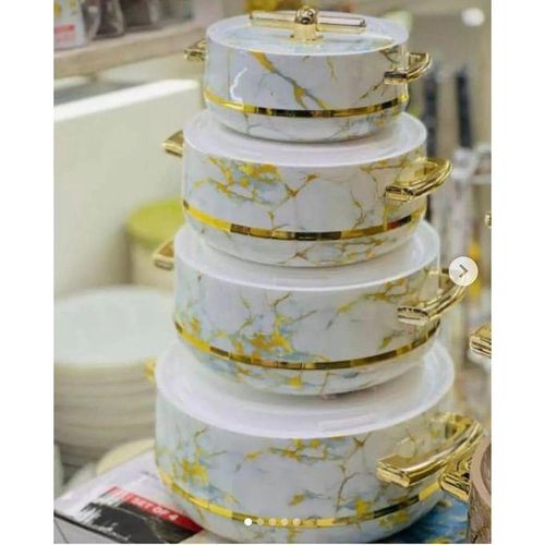 4pcs of Turkish Insulated Hotpots Food Warmer Hot Pot, Serving Dishes Serveware Set 1, 1.5, 2.5 and 3.5litres
