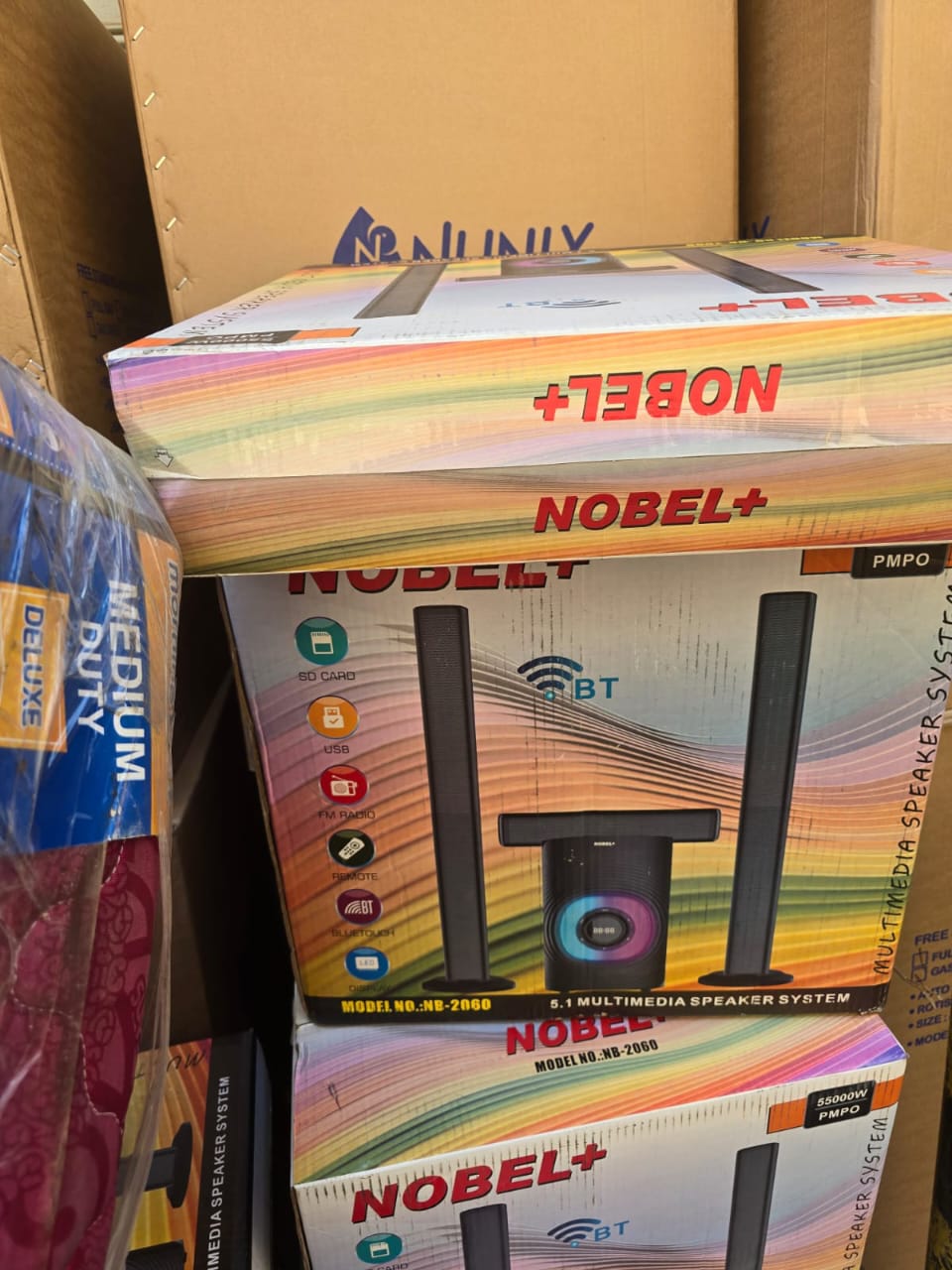 Nobel NB-2060 5.1 CH High Tech Multimedia Speaker System 55000W PMPO Subwoofer System Bluetooth and FM Radio with USB and AUX Woofer Sound System