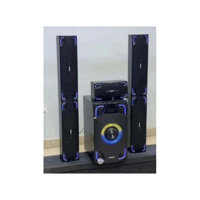 Nobel NB-2080 5.1 CH High Tech Multimedia Speaker System 55000W PMPO Tall Boy Subwoofer System Bluetooth and FM Radio with USB and AUX Woofer Sound System Home Theater