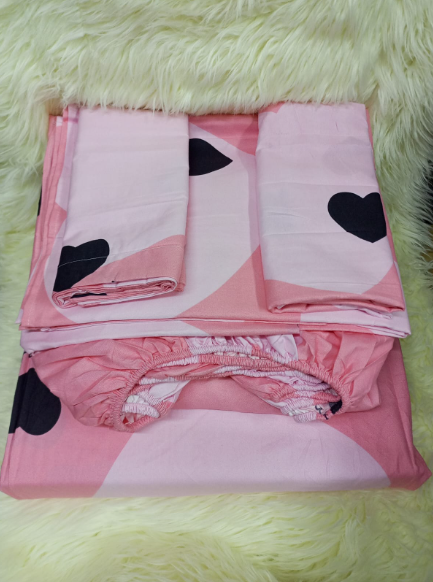 Pattern 5 pc mattress cover (1 pc fitted bedsheet (mattress cover)✨2 pcs flat bedsheets✨2 pillow cases