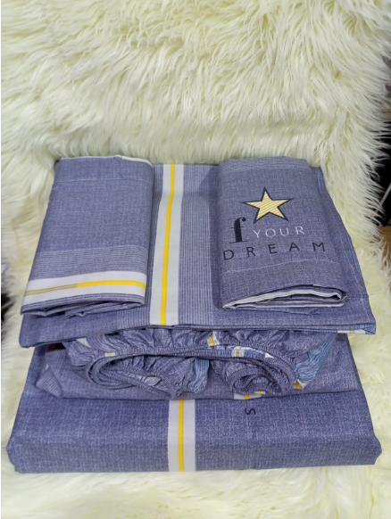 Pattern 5 pc mattress cover (1 pc fitted bedsheet (mattress cover)✨2 pcs flat bedsheets✨2 pillow cases