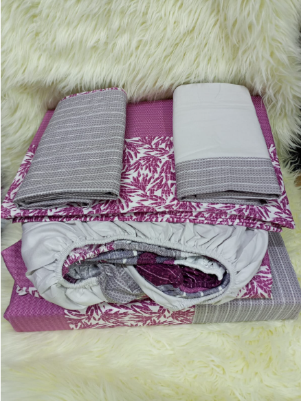Pattern 5 pc mattress cover (1 pc fitted bedsheet (mattress cover)✨2 pcs flat bedsheets✨2 pillow cases
