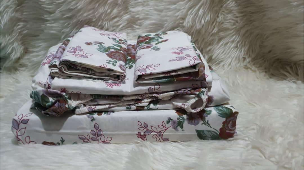 Pattern 5 pc mattress cover (1 pc fitted bedsheet (mattress cover)✨2 pcs flat bedsheets✨2 pillow cases