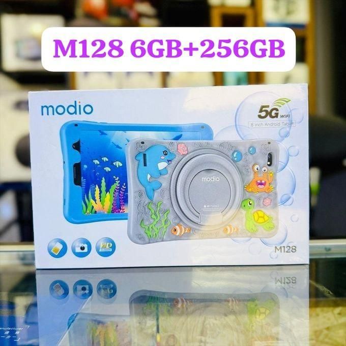 Modio M128 Kids Tablet 5G - 8" INCHES DISPLAY - 256GB ROM - 6GB RAM - SIM + WiFi - Dual Camera - 4000mAh BATTERY, & GIFTS