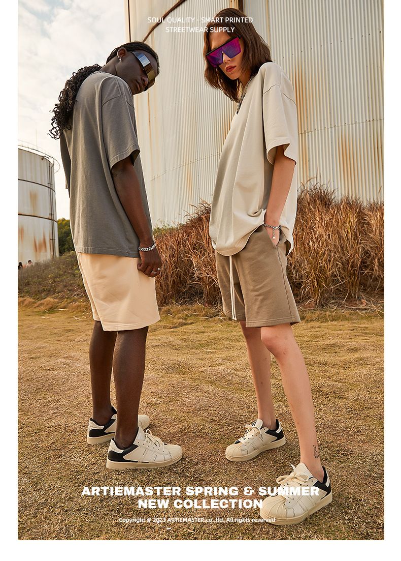 ARTIE Men's Clothing | 2025 New 275G Heavyweight Washed and Distressed Men's T - shirt, Pure Cotton Loose Streetwear Men's T - shirt