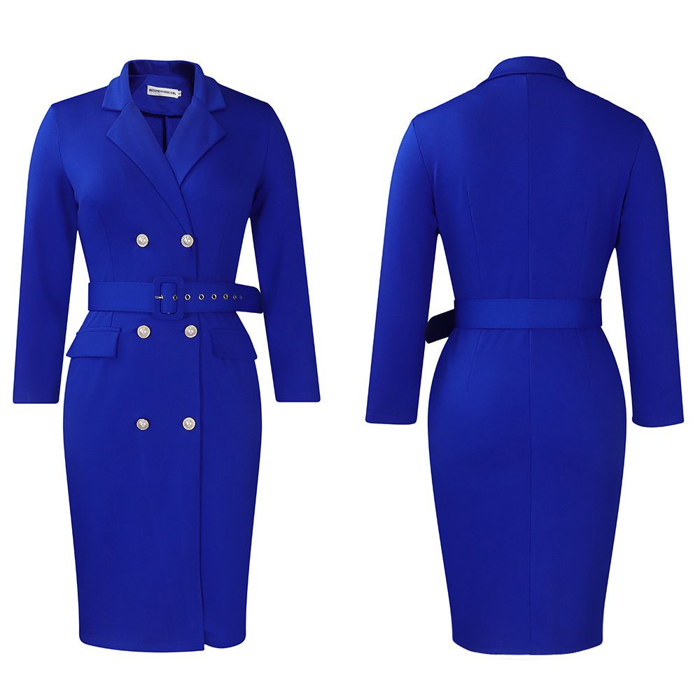 African Plus-Size Women's Clothing 2024 Spring New Style Fashionable and Elegant Commuting OL Five-Finger Sleeve Color-Block Pencil Dress for Foreign Trade
Fabric Name: Polyester
Pattern: Solid color