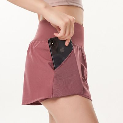 Sports shorts female summer hot pants running fitness high waist false two anti light