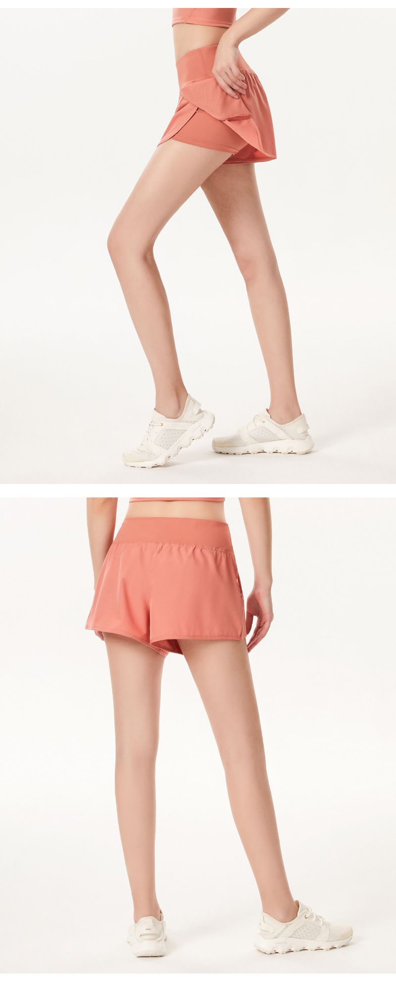 Sports shorts female summer hot pants running fitness high waist false two anti light