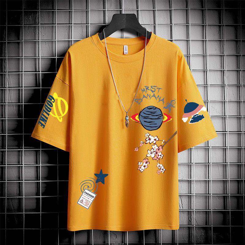 Short sleeve T-shirt men&apos;s summer fashion brand trend ins loose 2025 new half sleeve