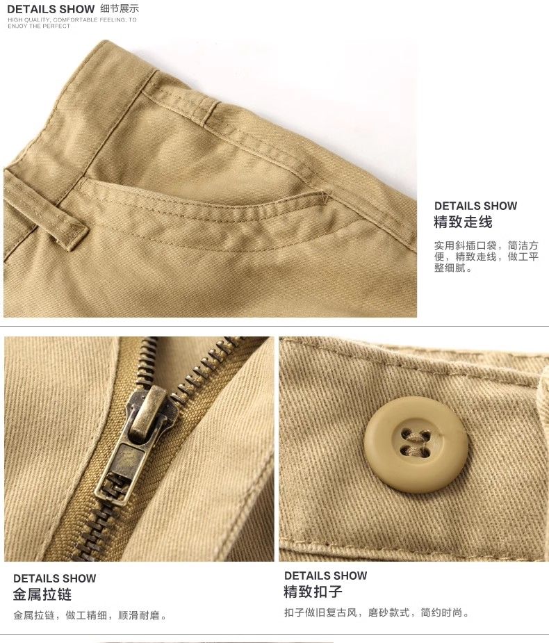 Men's multi-pocket utility long cargo pants, sports pants, loose straight-leg style, available in large sizes, wear-resistant, extra-large sizes, suitable for skateboarding, casual style, jodhpurs.