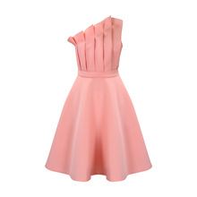 Plus Size Women's Summer Sexy Oblique Neckline 3D Pleated High-Waisted Evening & Wedding Cross-Border Dress New Arrival.