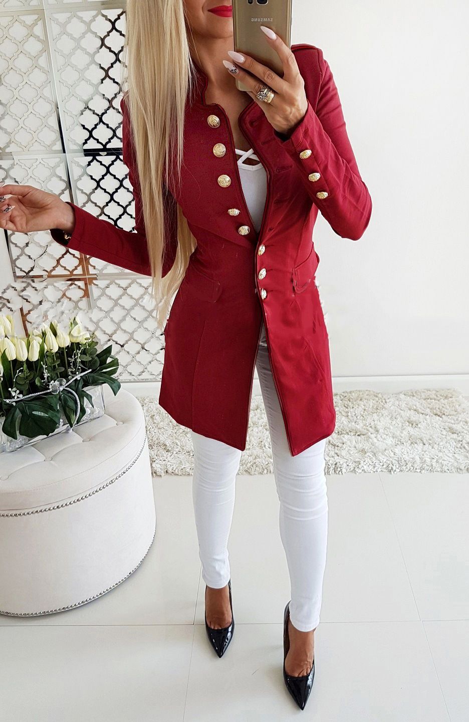 New Arrival Fashion Lady Retro Solid Color Suits Jacket Women Long Sleeve Casual Tops Blazers Fit Type
Slim Fit Collar Type Stand-up Collar Sleeve Length Long Sleeves Sleeve Style Regular Sleeves