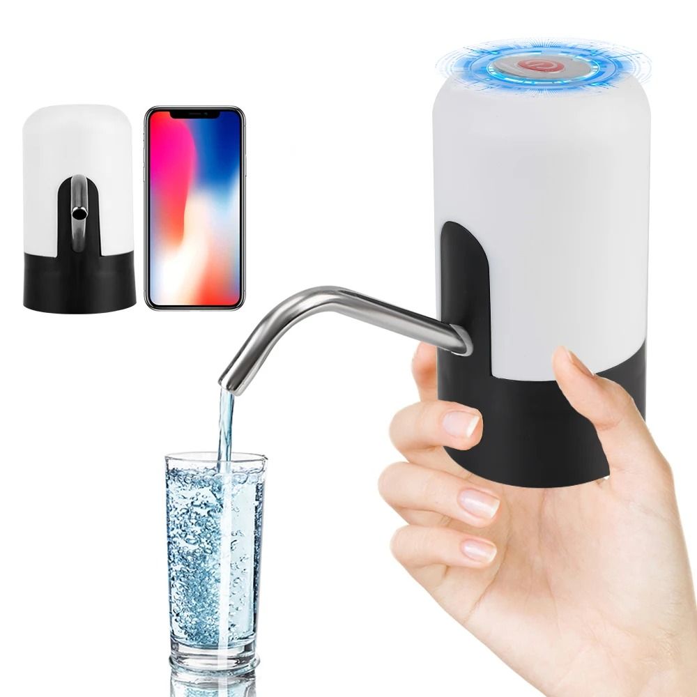 Automatic Water Dispenser With Blue LED Light USB Rechargeable Barreled Water Pumping Device Wireless Electric Water Pump