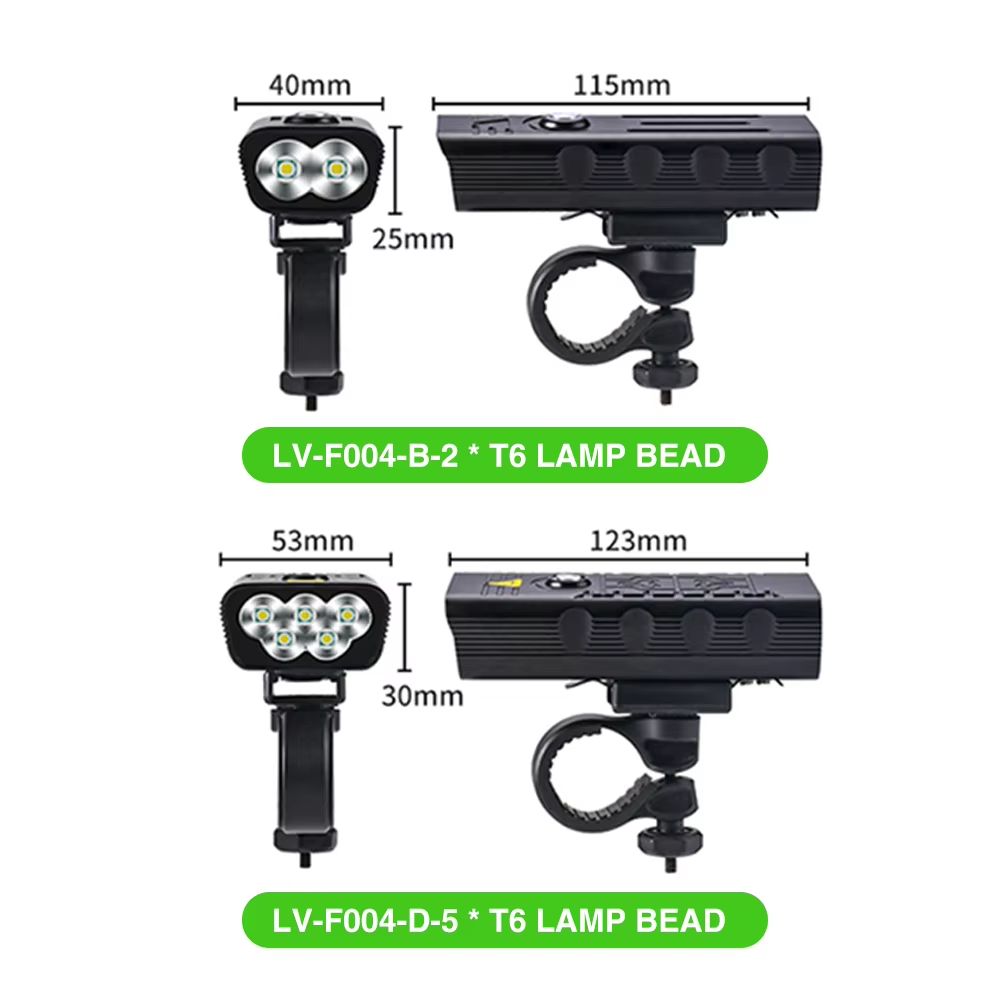 10000mAh USB rechargeable bicycle headlight with 5000 lumens, 5LED ultra bright flashlight