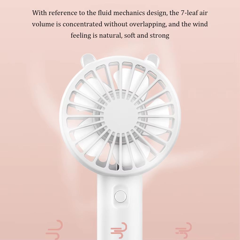 Handheld Fan Portable USB Rechargeable Fans Desk with Base Small Makeup Eyelash Cooler Women Girls Outdoor Office White