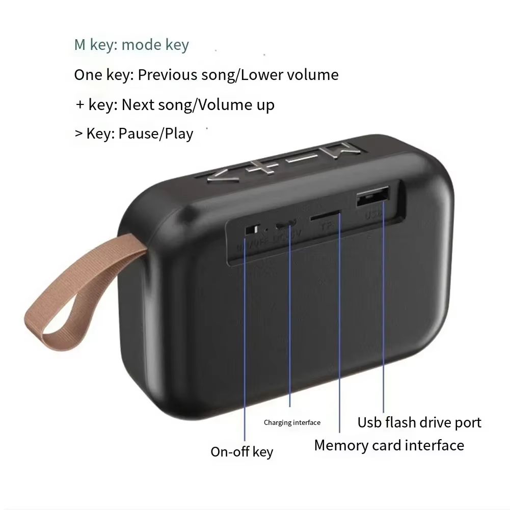 Mini cloth wireless speaker Bluetooth portable outdoor sports audio stereo support TF card searchable radio station