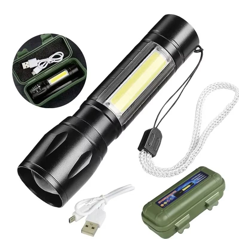 High Power Led Flashlight Portable Rechargeable Spotlights Camping Outdoor Light Lanterna Fishing Lamp Long Lasting Lamps Mini