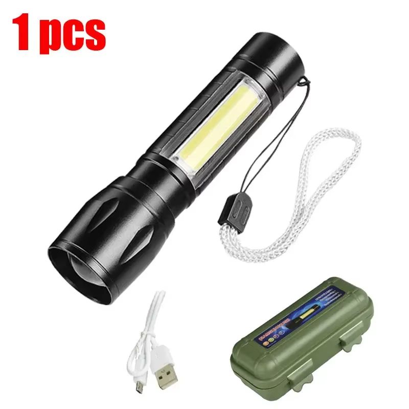 High Power Led Flashlight Portable Rechargeable Spotlights Camping Outdoor Light Lanterna Fishing Lamp Long Lasting Lamps Mini
